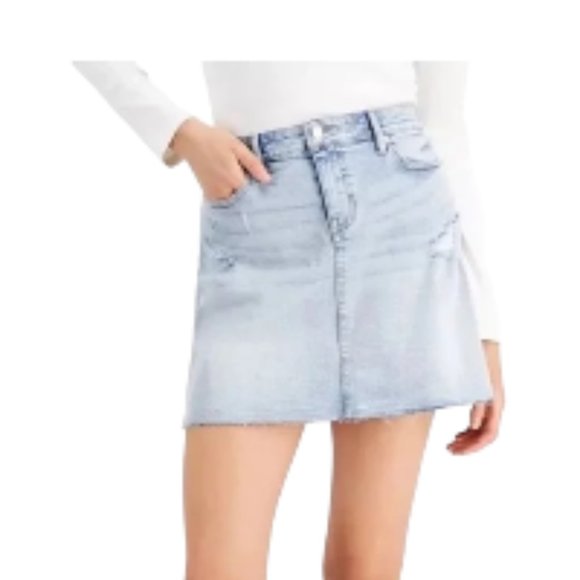 Tommy Jeans Raw-Hem Denim Mini Skirt Summer Blue 31 NWT - Picture 1 of 1